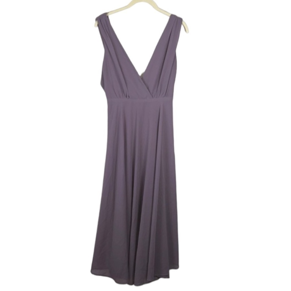 Lulu’s Dusty Purple Chiffon Wide Strap Maxi Dress Size S